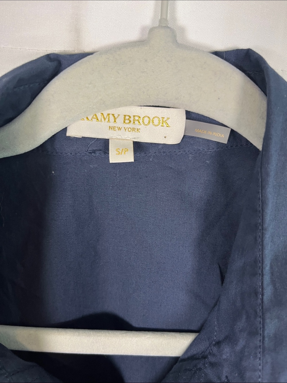 Ramy Brook milhal navy cotton poplin twist front shirt midi dress sz small - Picture 4 of 8